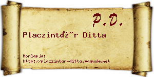 Placzintár Ditta névjegykártya
